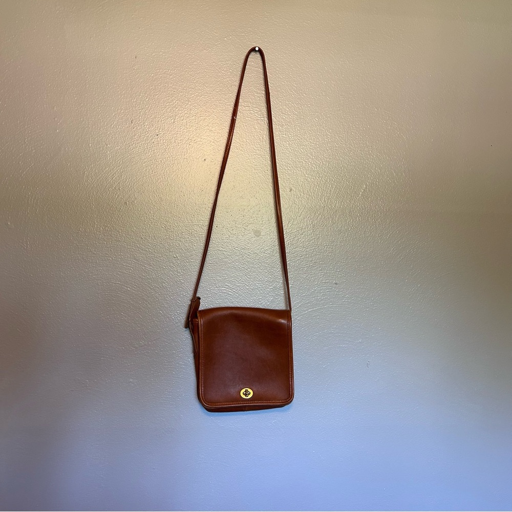 Vintage Coach Brown Leather Crossbody Bag